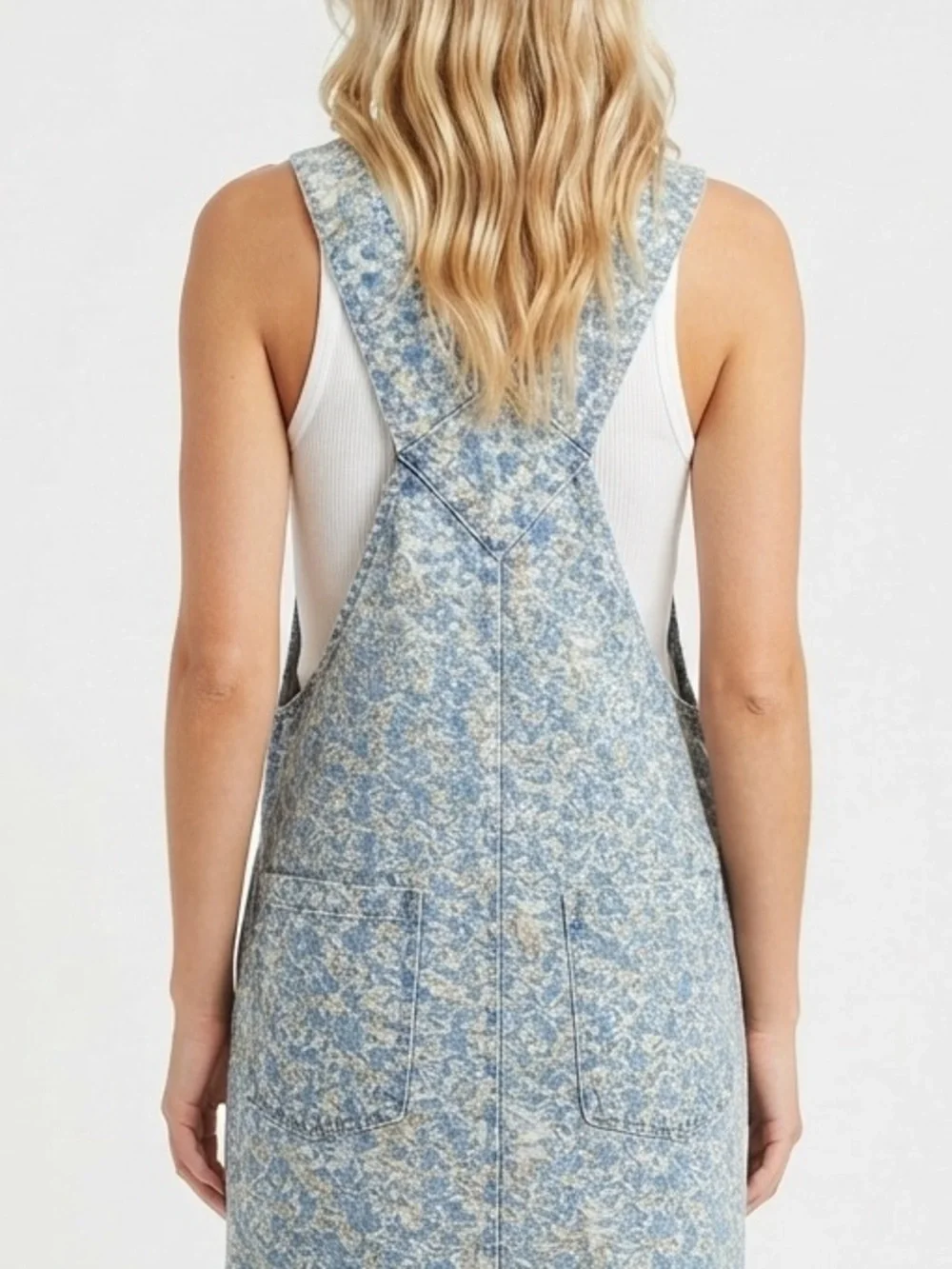 Free People Hanson Apron Midi Dress Color: Chambray Combo